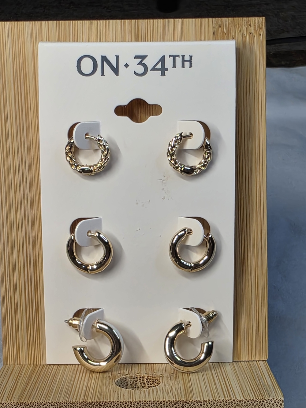 On 34th Gold Hoop Earring Set – 3-Pair